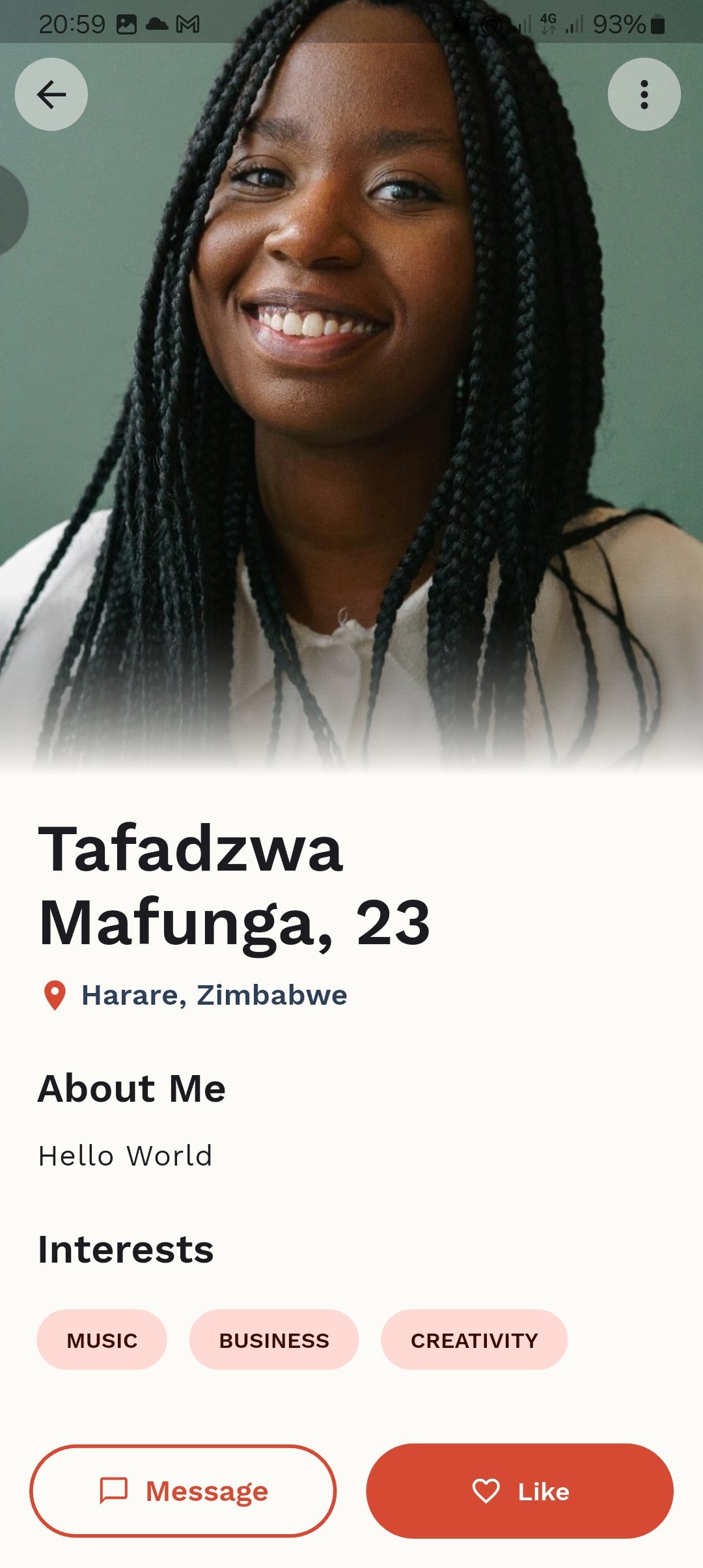 IdealMate Profile Screen